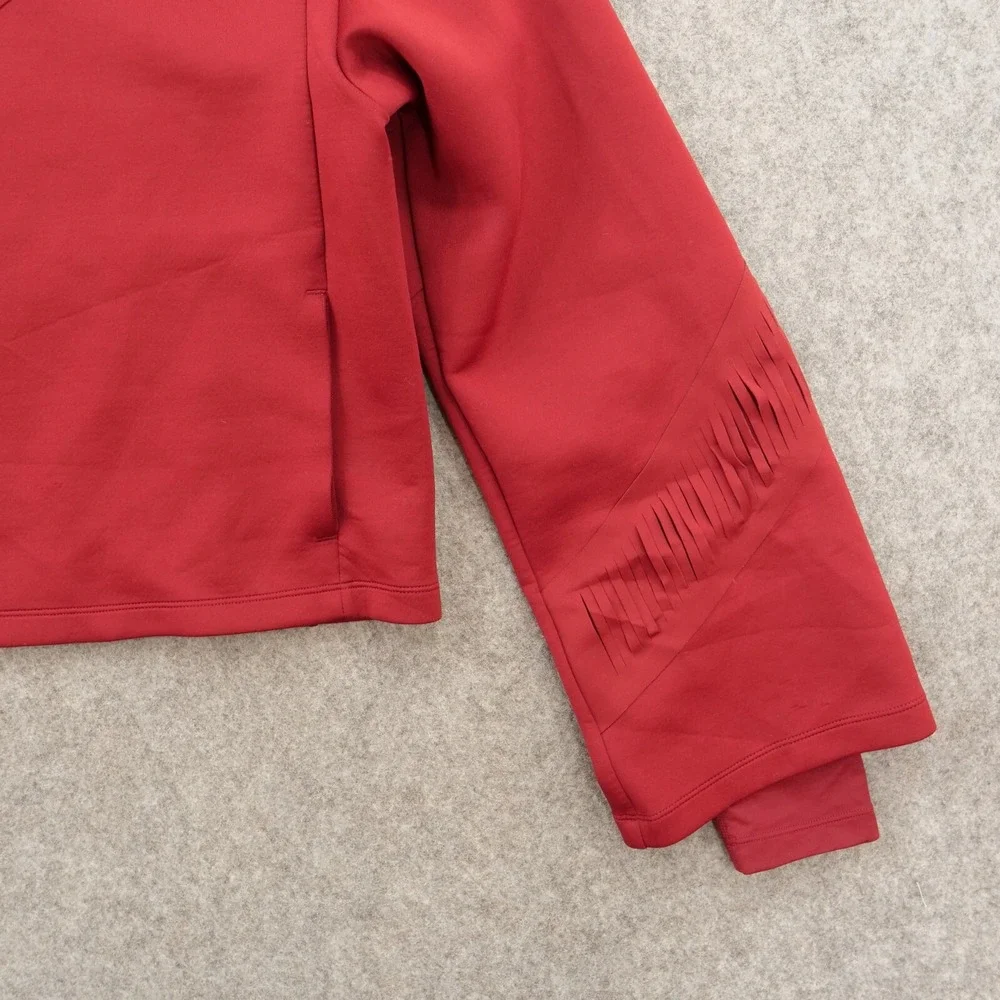 Nike Hoodie Sweatshirt Womens Extra Small Red Fringe Training Pullover Drawstrin